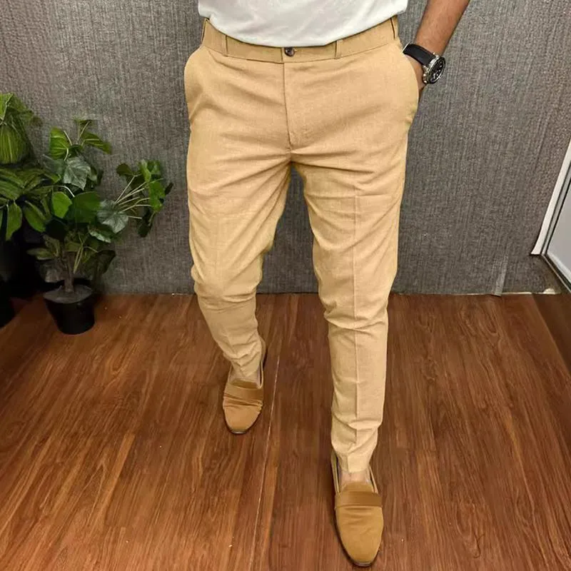 Men's Solid Color Casual Slim Straight Pants 60068755Y sold by Manly product image thumbnail 3