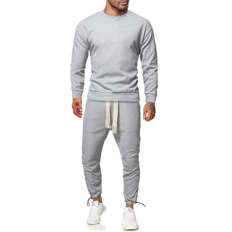 Men's Solid Sweatshirt Trousers Sports Set 48713466Z sold by Manly