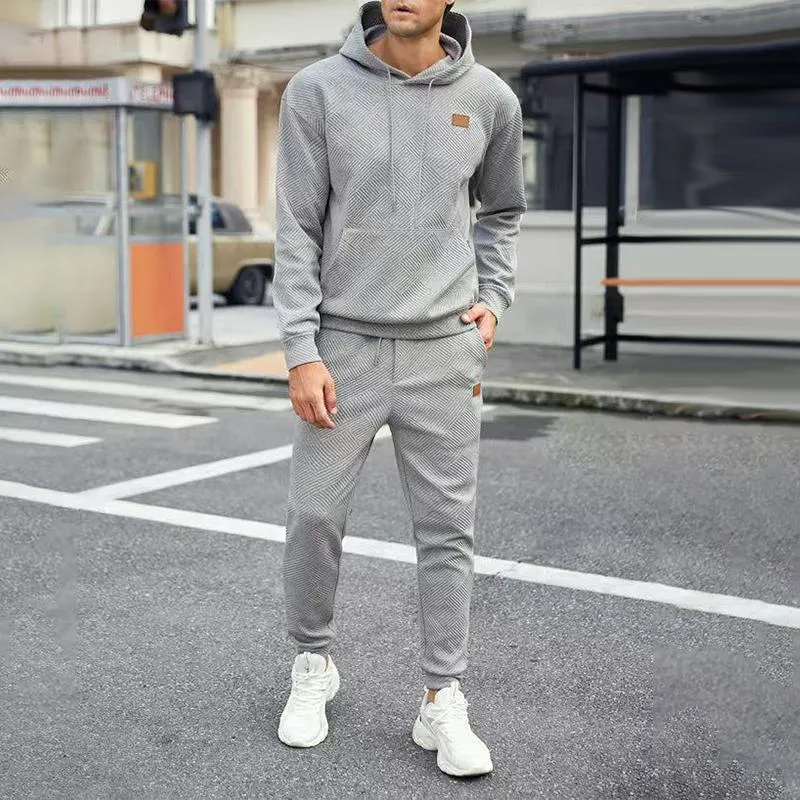 Men's Solid Color Long Sleeve Hoodie Trousers Sports Casual Set 35755354Z sold by Manly product image thumbnail 5