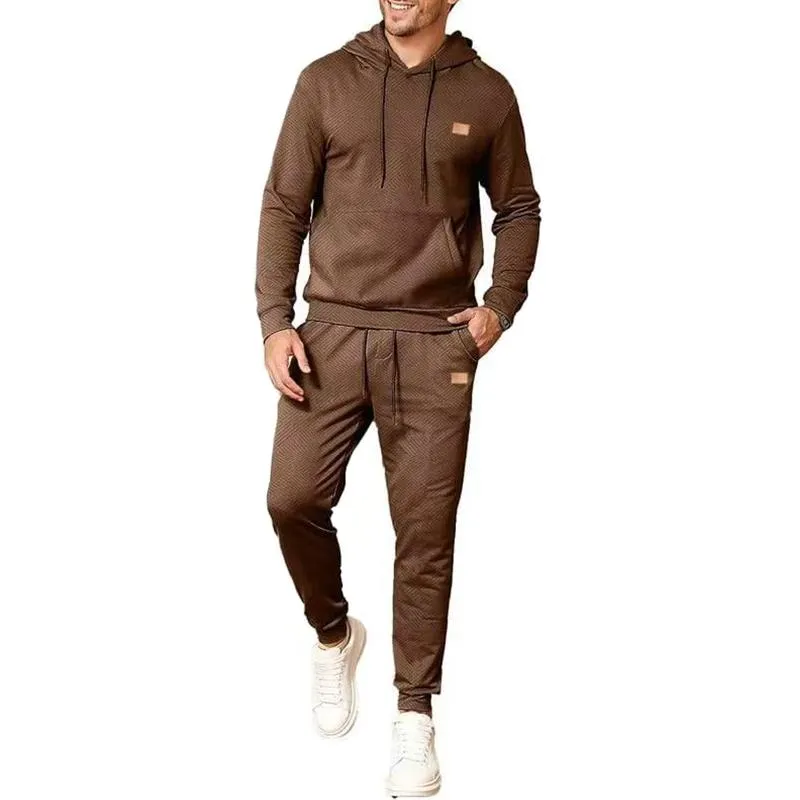 Men's Solid Color Long Sleeve Hoodie Trousers Sports Casual Set 35755354Z sold by Manly product image thumbnail 3