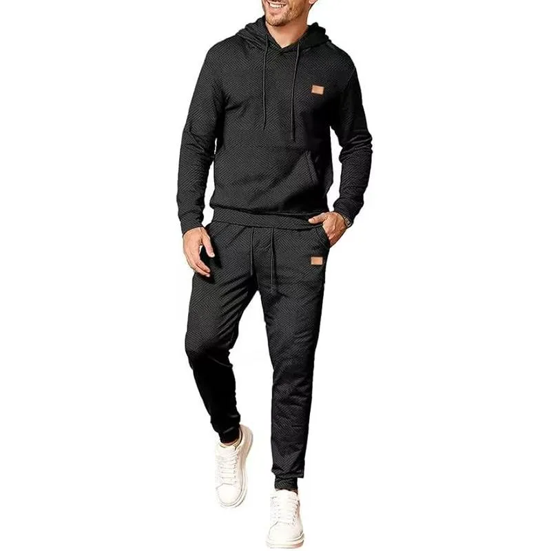 Men's Solid Color Long Sleeve Hoodie Trousers Sports Casual Set 35755354Z sold by Manly product image thumbnail 2