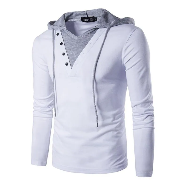Men's Color Block Casual Long Sleeve Hoodie 75477830X sold by Manly
