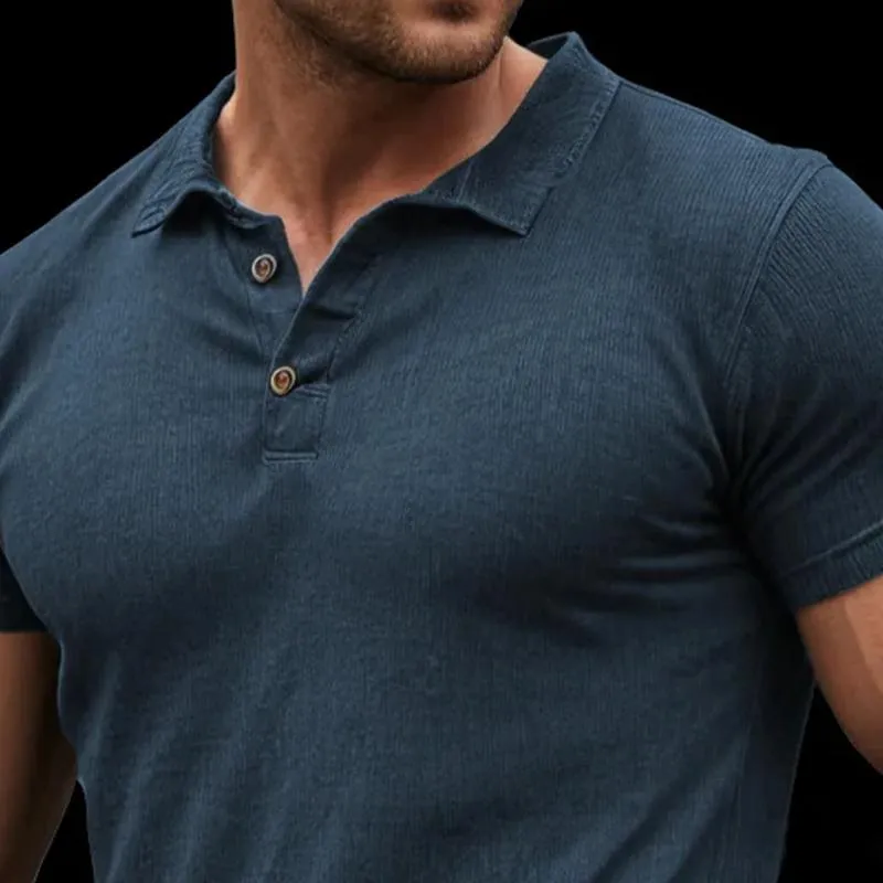 Men's Solid Color Pullover Short Sleeve POLO Shirt 26704575X sold by Manly product image thumbnail 3