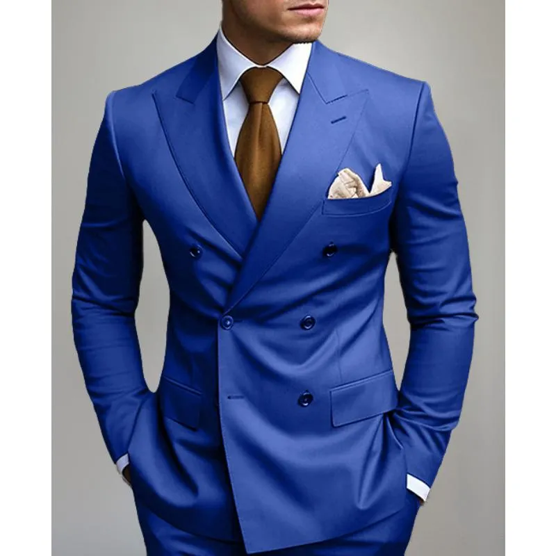 Men's Solid Color Double Breasted Blazer 42239570Y sold by Manly product image thumbnail 3