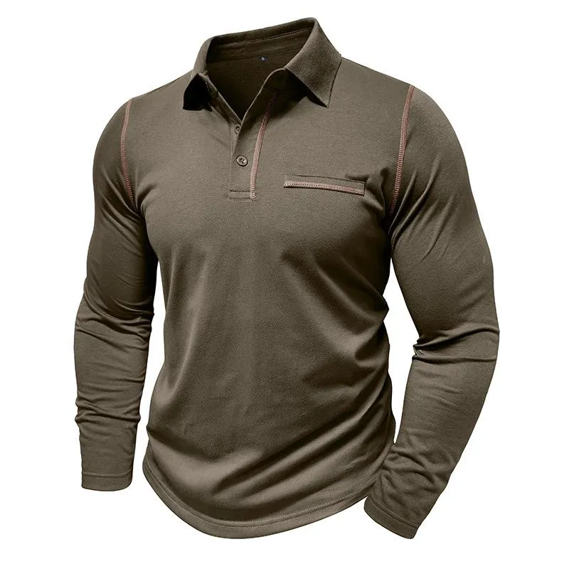 Men's Casual Lapel Slim Fit Long Sleeve Polo Shirt 94947703M sold by Manly product image thumbnail 4