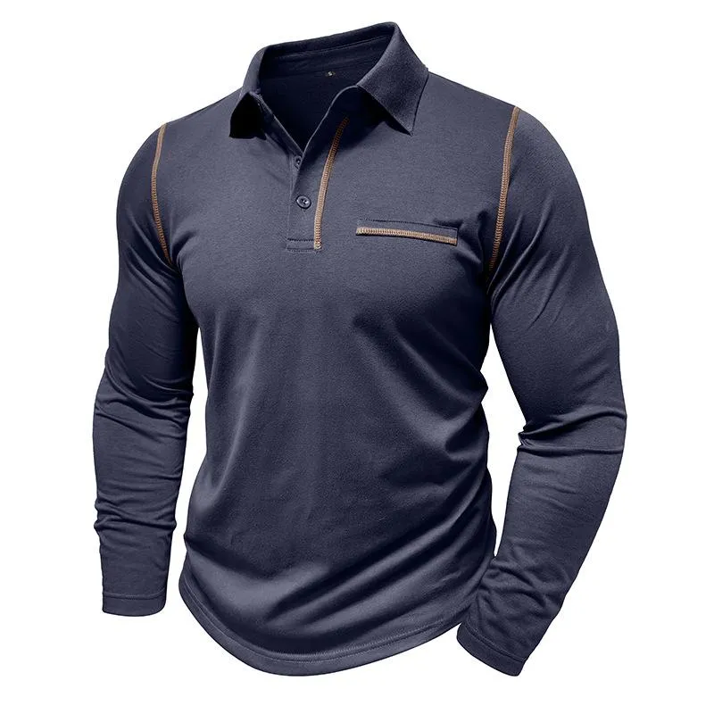 Men's Casual Lapel Slim Fit Long Sleeve Polo Shirt 94947703M sold by Manly product image thumbnail 2