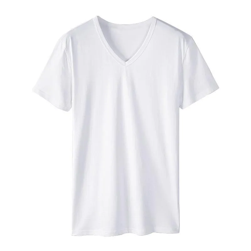Men's V-neck Casual Solid Color Short-sleeved T-shirt 80649117X sold by Manly product image thumbnail 2