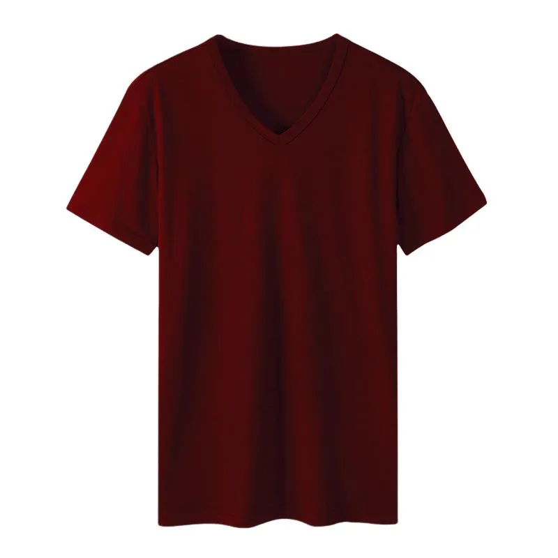 Men's V-neck Casual Solid Color Short-sleeved T-shirt 80649117X sold by Manly product image thumbnail 5
