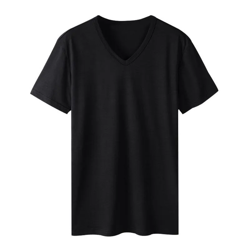 Men's V-neck Casual Solid Color Short-sleeved T-shirt 80649117X sold by Manly product image thumbnail 3
