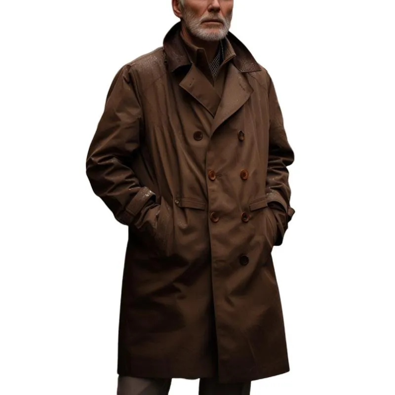 Men's Vintage Solid Color Double Breasted Trench Coat 48017496X sold by Manly