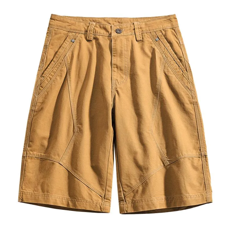 Men's Casual Stitching Solid Color Cotton Cargo Shorts 57524177M sold by Manly