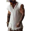 Men's Loose Casual Cotton Fray Tank Top 65850471M sold by Manly