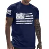 Men's Independence Day American Flag Print Round Neck Short Sleeve T-shirt 29068692Z sold by Manly
