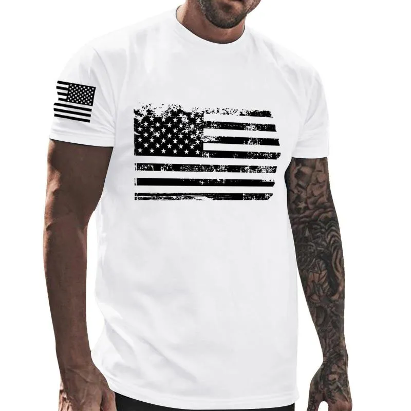 Men's Independence Day American Flag Print Round Neck Short Sleeve T-shirt 29068692Z sold by Manly product image thumbnail 2