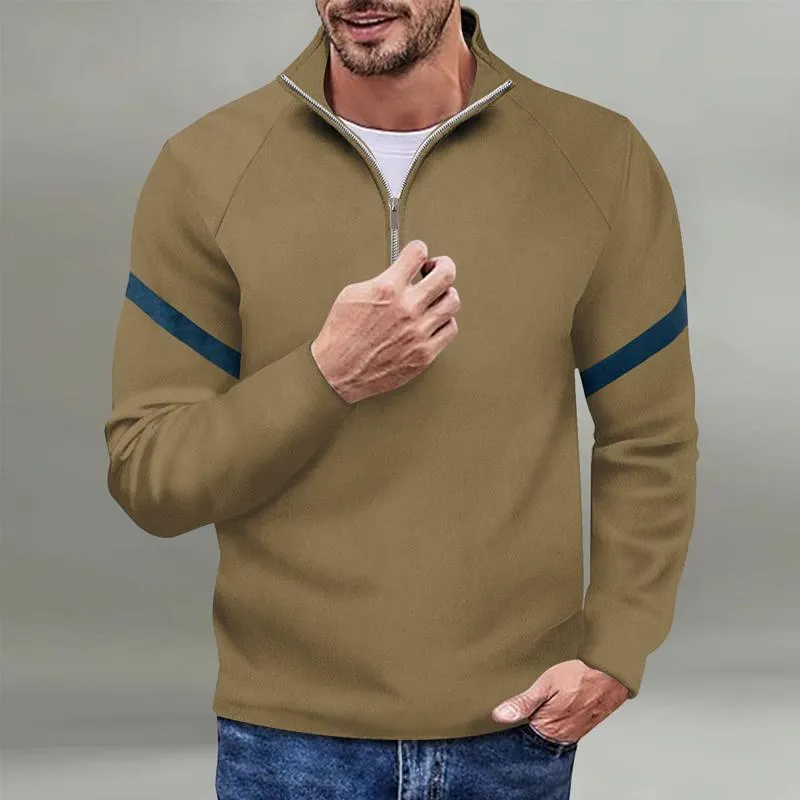 Men's Casual Stand Collar Color Block POLO Shirt 37400482X sold by Manly product image thumbnail 5