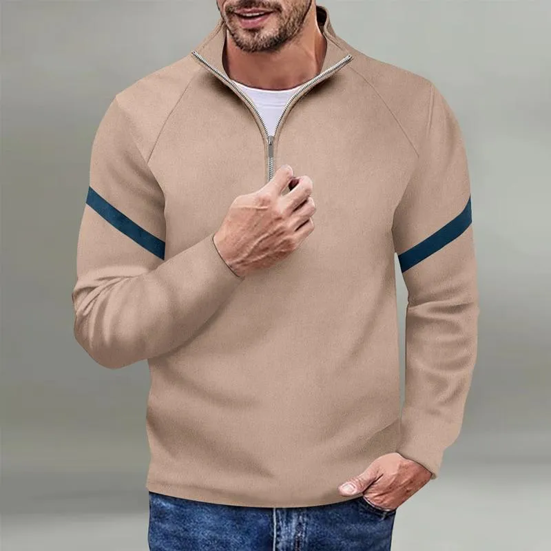 Men's Casual Stand Collar Color Block POLO Shirt 37400482X sold by Manly product image thumbnail 2