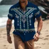 Men's Retro Palace Style Lapel Short-sleeved Shirt 35753296TO sold by Manly
