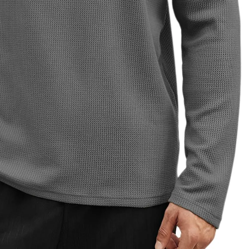 Men's Casual Henley Neck Waffle Slim Fit Long Sleeve T-Shirt 81518418M sold by Manly product image thumbnail 3
