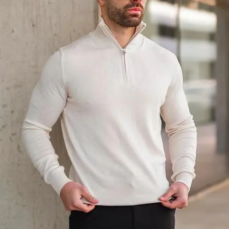 Men's Zip Stand Collar Long Sleeve Polo Shirt 48025951Z sold by Manly product image thumbnail 5