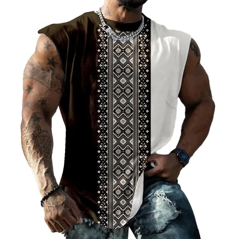 Men's Independence Day Crew Neck Print Tank Top 55543278X sold by Manly