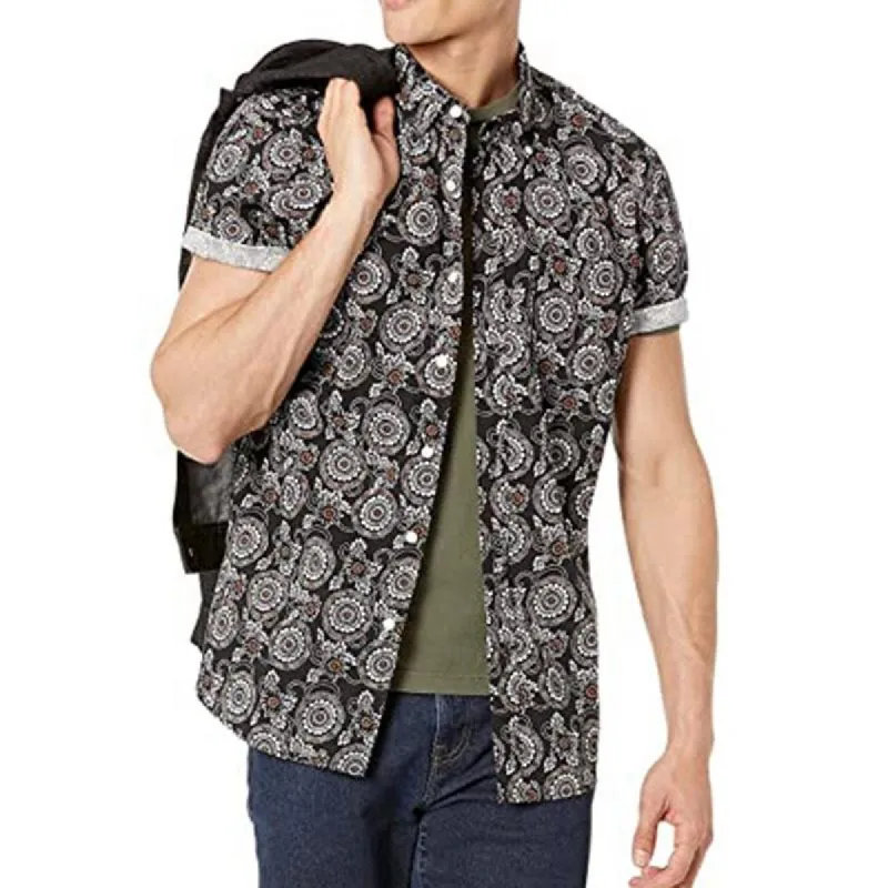 Men's Printed Lapel Short Sleeve Shirt 61904792Y sold by Manly