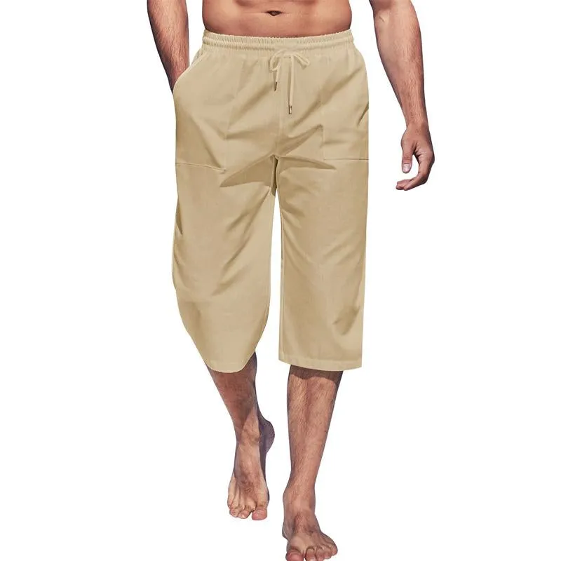 Men's Casual Solid Color Three Quarter Pants 25131170Y sold by Manly