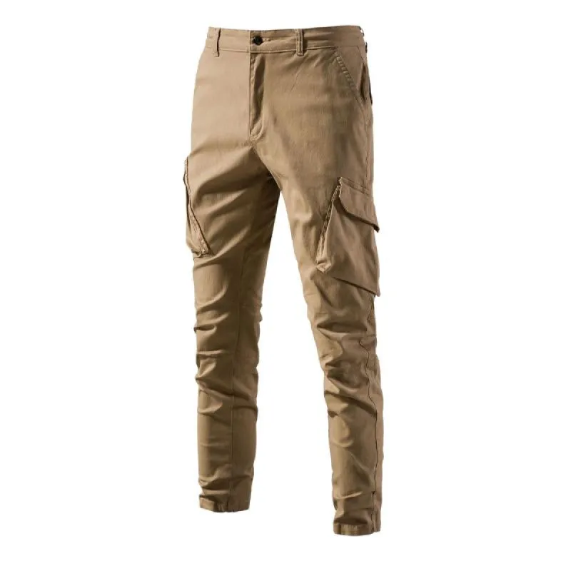 Men's casual solid color multi-pocket trousers 66528834X sold by Manly