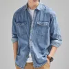 Men's Vintage Patchwork Double Chest Pocket Denim Shirt 09941286Y sold by Manly
