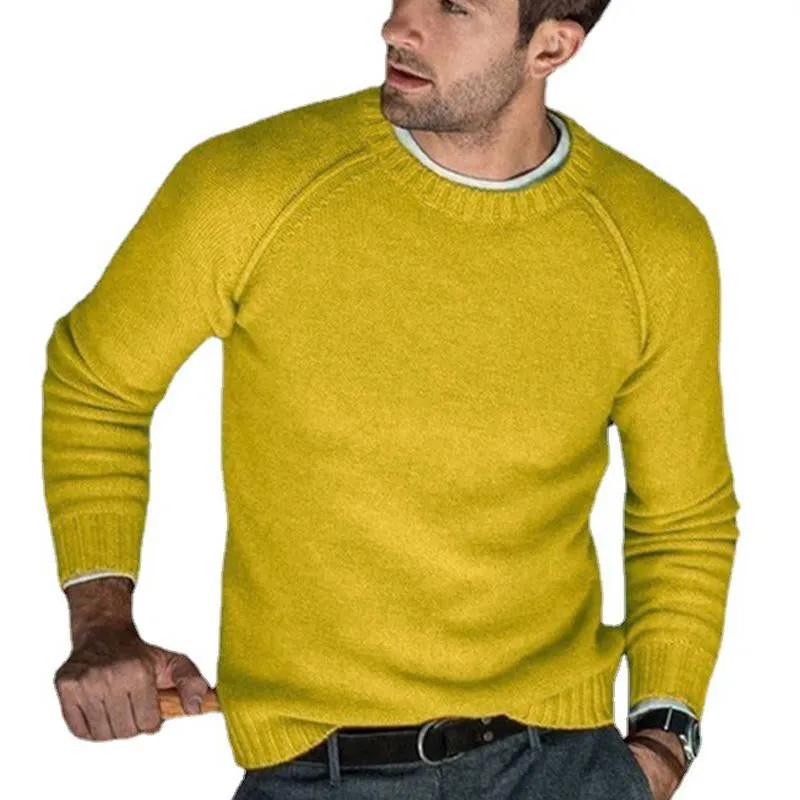 Men's Solid Color Crew Neck Knit Pullover Sweater 85798282X sold by Manly