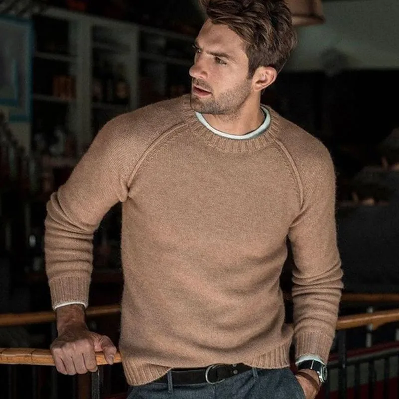 Men's Solid Color Crew Neck Knit Pullover Sweater 85798282X sold by Manly product image thumbnail 3