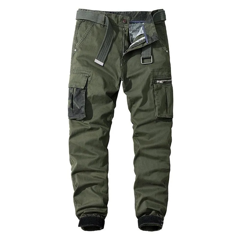 Men's Solid Color Multi-pocket Cargo Pants 50953427Z sold by Manly
