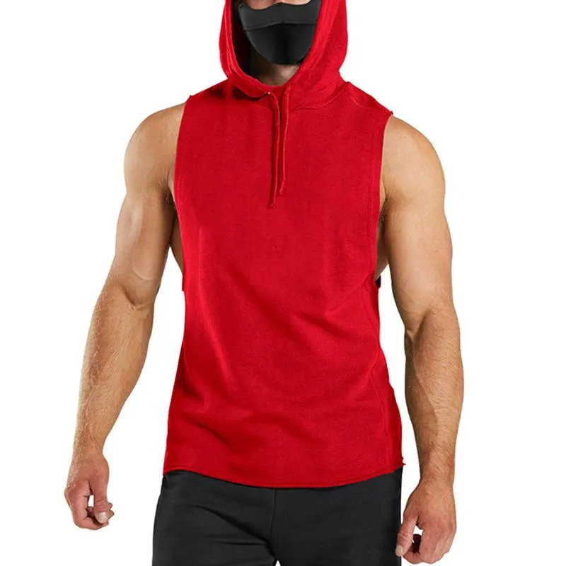 Men's Solid Loose Hooded Sleeveless Fitness Sports Tank Top 82109561Z sold by Manly product image thumbnail 4