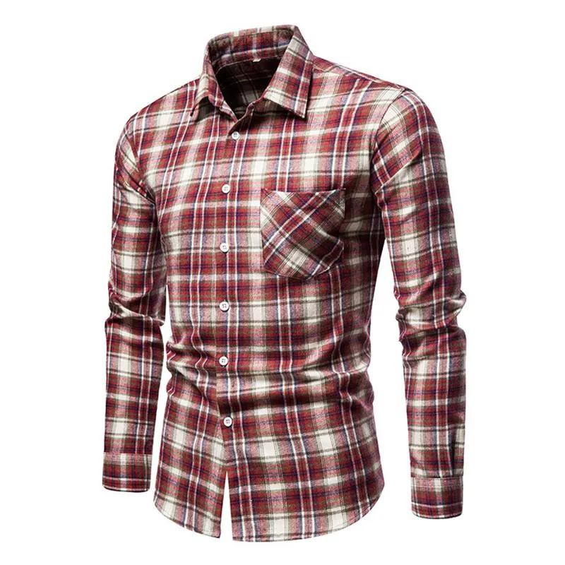 Men's Casual Plaid Simple Long-sleeved Shirt 62137830X sold by Manly product image thumbnail 2