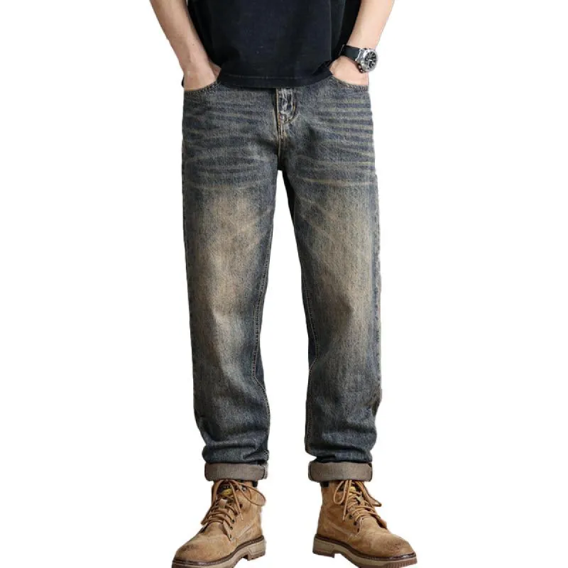 Men's Retro Distressed Loose Casual Jeans 41309397X sold by Manly