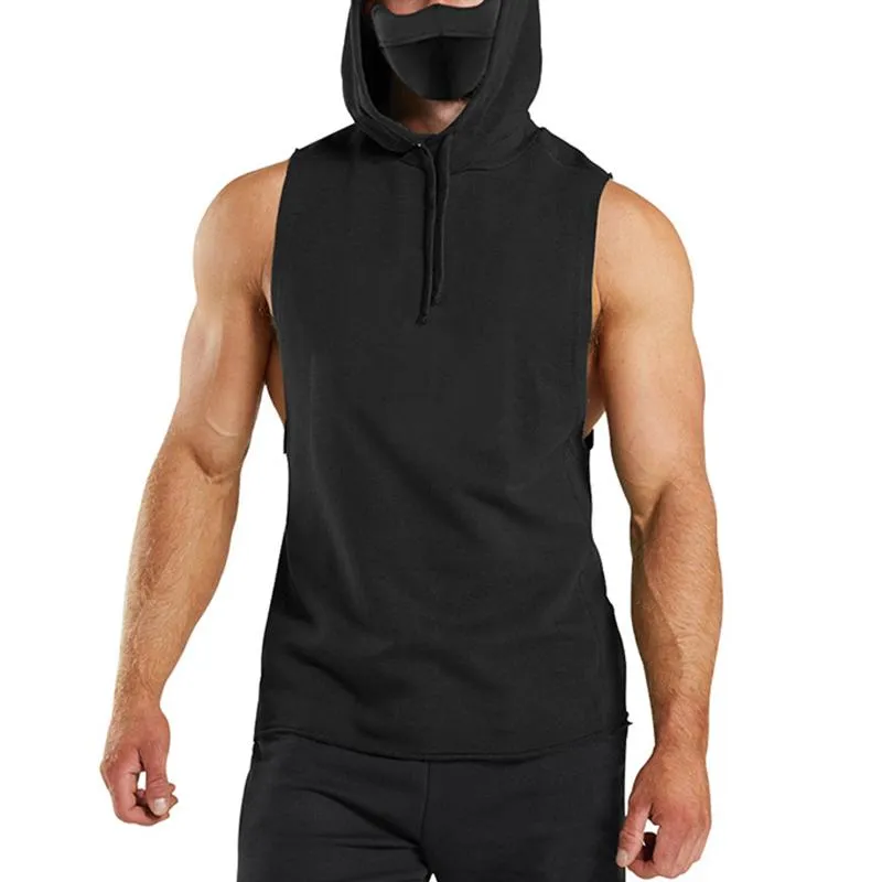 Men's Solid Loose Hooded Sleeveless Fitness Sports Tank Top 82109561Z sold by Manly product image thumbnail 5