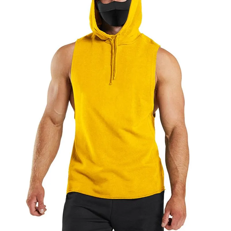 Men's Solid Loose Hooded Sleeveless Fitness Sports Tank Top 82109561Z sold by Manly product image thumbnail 3
