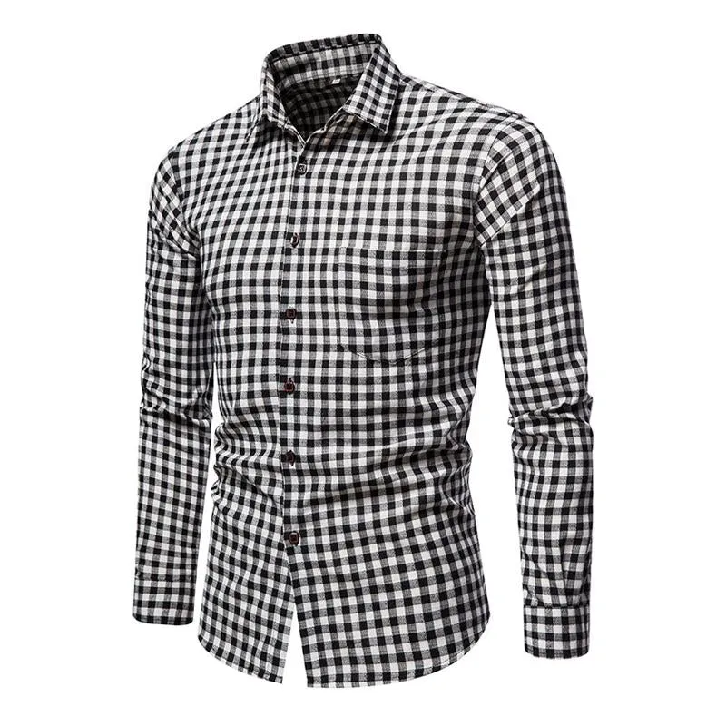Men's Casual Plaid Simple Long-sleeved Shirt 62137830X sold by Manly product image thumbnail 4
