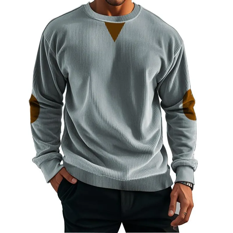 Men's Casual Corduroy Round Neck Long Sleeve Sweatshirt 91020316Y sold by Manly