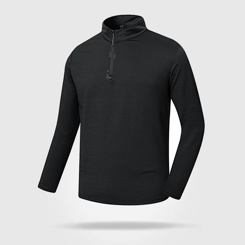 Men's Solid Color Stand-up Collar Sports Quick-drying Long-sleeved T-shirt 15683963X sold by Manly product image thumbnail 4