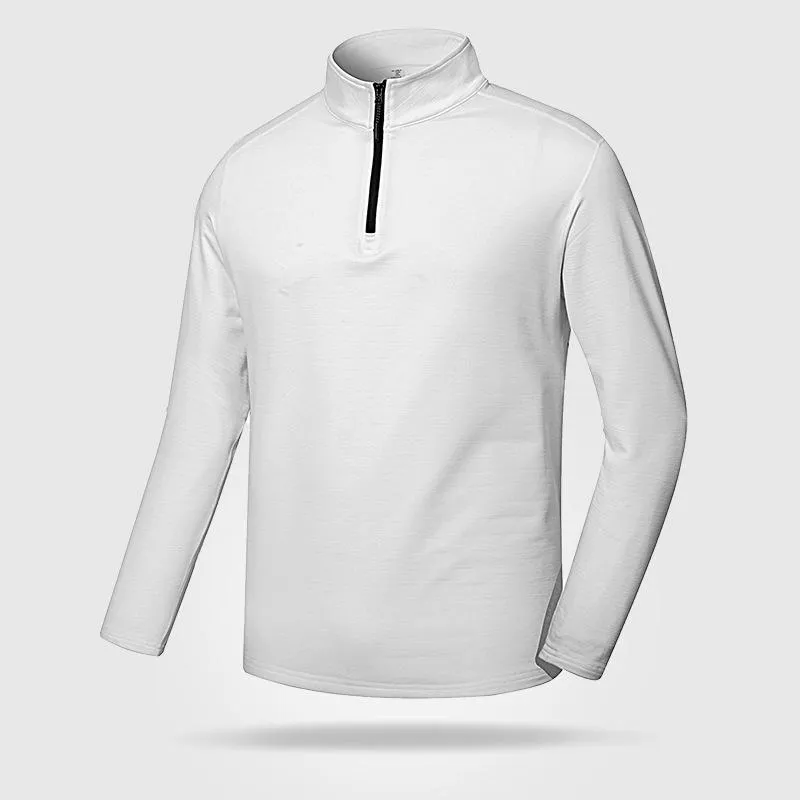 Men's Solid Color Stand-up Collar Sports Quick-drying Long-sleeved T-shirt 15683963X sold by Manly product image thumbnail 2