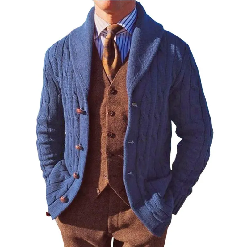 Men's Lapel Cardigan Jacket Sweater 58401787X sold by Manly