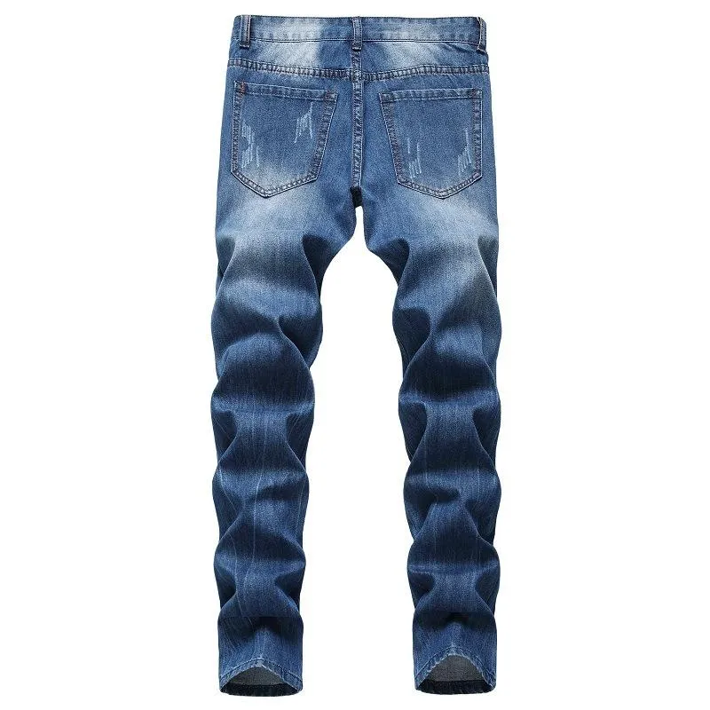 Men's Fashion Camo Patchwork Distressed Hole Slim Jeans 88866910Z sold by Manly product image thumbnail 4