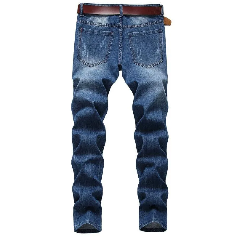 Men's Fashion Camo Patchwork Distressed Hole Slim Jeans 88866910Z sold by Manly product image thumbnail 2