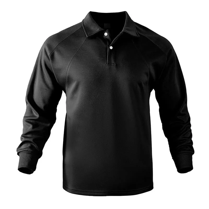 Men's Loose Solid Color Long-sleeved POLO Shirt 94293212X sold by Manly product image thumbnail 2