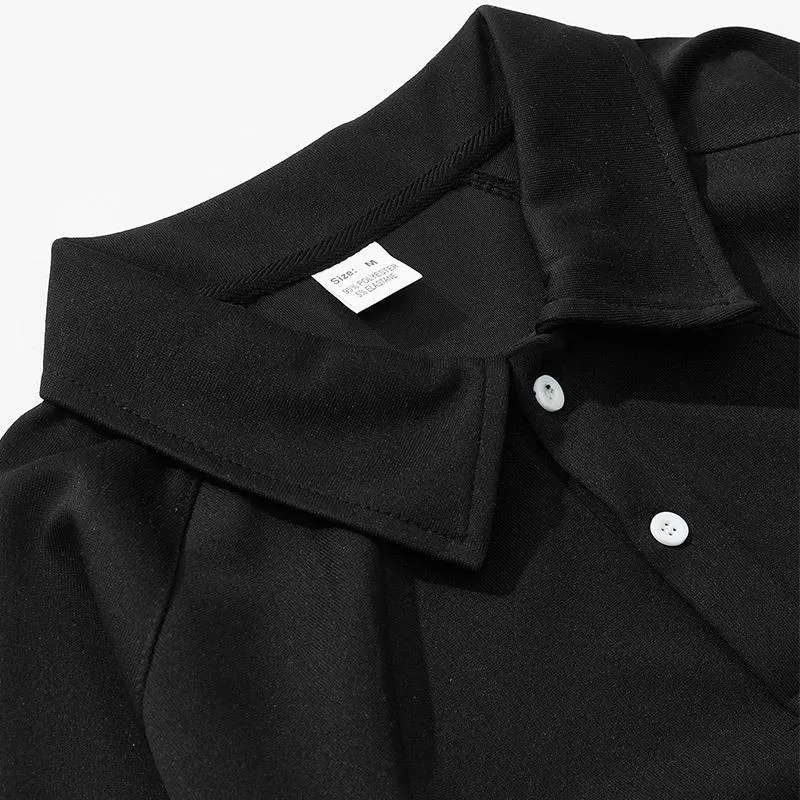 Men's Loose Solid Color Long-sleeved POLO Shirt 94293212X sold by Manly product image thumbnail 4