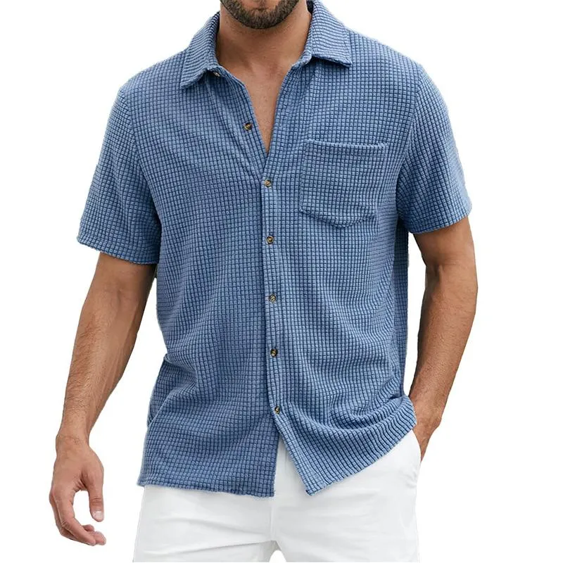 Men's Solid Waffle Short Sleeve Shirt 78192525X sold by Manly