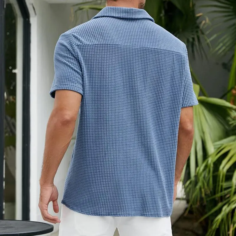 Men's Solid Waffle Short Sleeve Shirt 78192525X sold by Manly product image thumbnail 3
