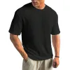 Men's Solid Color Textured Round Neck Short-sleeved T-shirt 13326539Z sold by Manly