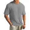 Men's Solid Color Textured Round Neck Short-sleeved T-shirt 13326539Z sold by Manly