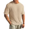 Men's Solid Color Textured Round Neck Short-sleeved T-shirt 13326539Z sold by Manly